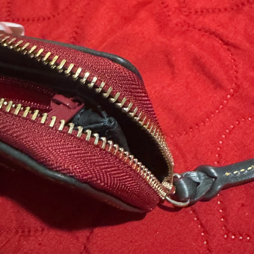 Dooney & Bourke Green and Red Leather Card Holder - Picture 6 of 9